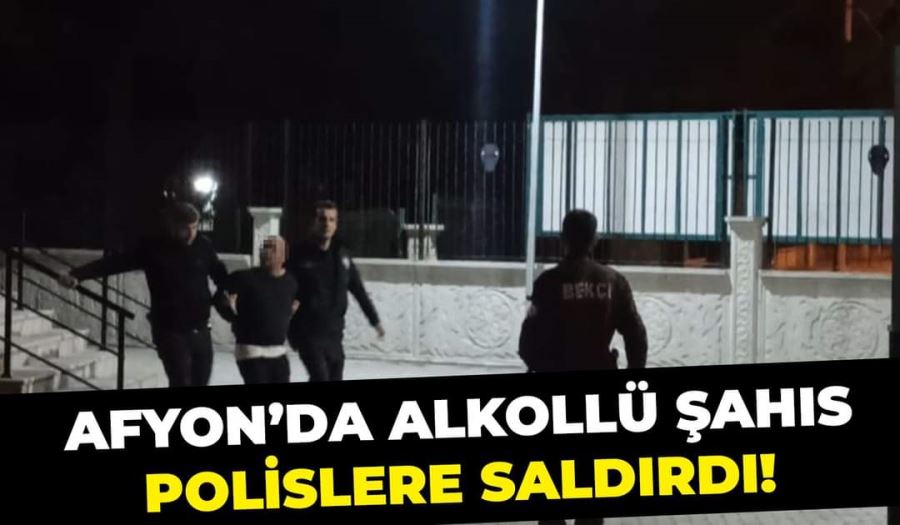 Çevreyi rahatsız eden alkollü şahıs müdahaleye gelen polislere saldırdı