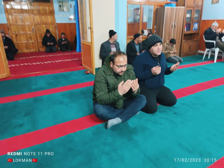 Mahmut Köylü Sakinler Miraç Kandili’nde depremzedeler için dua ettiler