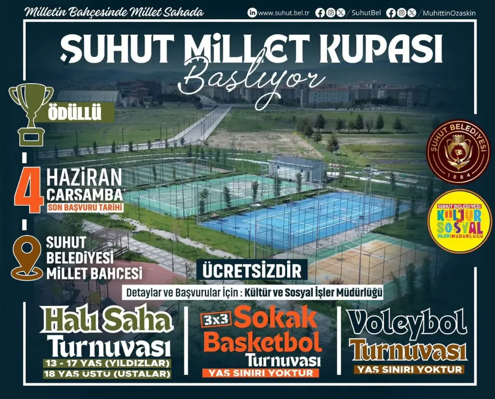 Şuhut Millet Kupası Spor Turnuvaları Başlıyor!