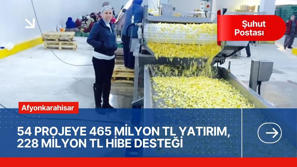 54 PROJEYE 465 MİLYON TL YATIRIM, 228 MİLYON TL HİBE DESTEĞİ