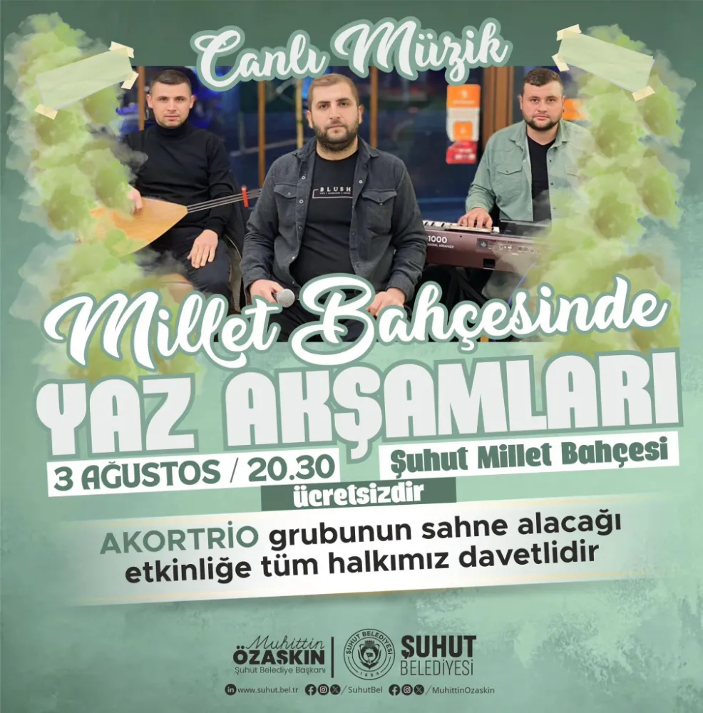 Akortrio Grubu Şuhut’ta Sahne Alacak