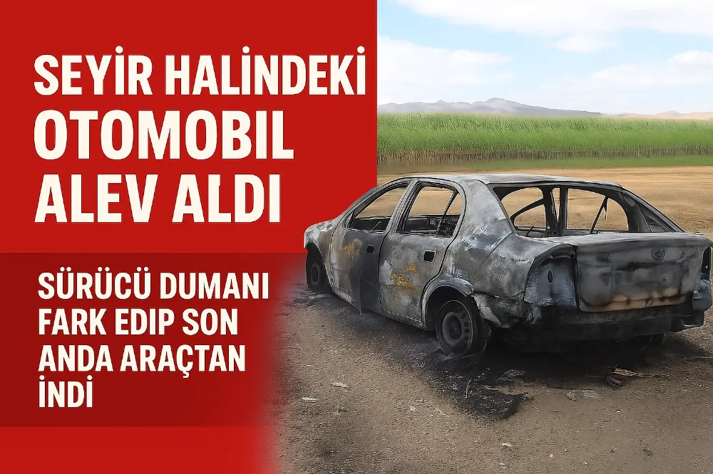 Şuhutta Otomobil Alev Aldı: Sürücü Son Anda Kurtuldu