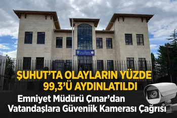 Şuhut’ta Olayların Yüzde 99,3’ü Aydınlatıldı Emniyet Müdürü Çınar’dan Vatandaşlara Güvenlik Kamerası Çağrısı